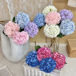 Yiyi <b>Flowers</b> Artificial Hydrangea 216 Petals Silk <b>Single</b> Branch For Home Wedding Decoration - Product Image 1