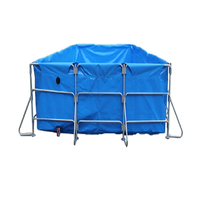 Bassin à poissons rectangulaire pliable en bâche chinoise 1,5*1*1m, garantie 1 an, équipement de traitement des eaux pour l'aquaculture