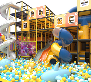 Aire de jeux intérieure de 9 m de hauteur avec toboggan en spirale et structures de jeu multi-niveaux |   Équipements d'amusement commerciaux pour enfants - Product Image 2