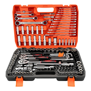 151 Piece 24 Tooth <b>Socket</b> <b>Ratchet</b> Wrench Set 1/2 In Chrome Vanadium Steel Automotive Repair Tool Kit With Case - Product Image 1