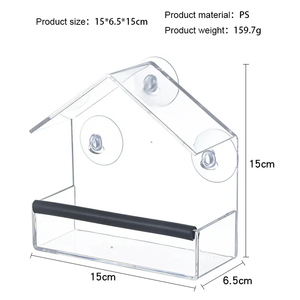 Offre Spéciale écologique fenêtre montage mangeoire à oiseaux mangeoires sauvages maison extérieure suspendus oiseau nourriture bol mangeoire à oiseaux - Product Image 3