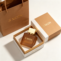 Flacon de parfum vide en ambre de luxe personnalisé de 30 ml/100 ml/50 ml avec vaporisateur à pompe, boîte et sac pour parfums