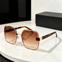 Lunettes de soleil unisexes de luxe, haute qualité, UV400, monture carrée en métal, légères, design, verres noirs personnalisés, livraison directe d'usine