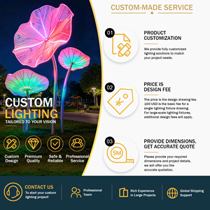 Grande lampe LED en forme de feuille de lotus, éclairage paysager RGB changeant de couleur, sculpture lumineuse extérieure pour parc et <span class=keywords><strong>jardin</strong></span> - Product Image 6