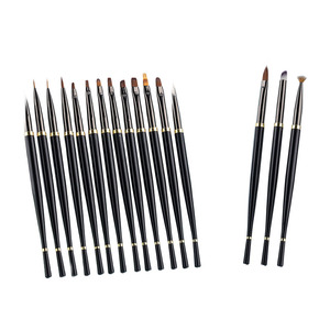 Ensemble de 3 pinceaux à ongles avec manche en métal, pinceaux ultra fins en nylon pour la peinture au gel, le dessin de détails, outil de manucure pour salon - Product Image 4