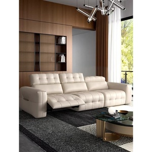 Canapé trois places <span class=keywords><strong>en</strong></span> <span class=keywords><strong>cuir</strong></span> véritable Muyue Smart Blazer, <span class=keywords><strong>salon</strong></span>, haute qualité, style italien minimaliste, <span class=keywords><strong>cuir</strong></span> de vachette de première qualité - Product Image 3