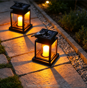 Lanterne solaire d'extérieur en forme d'étoile, étanche, LED, pour jardin, lampe solaire décorative suspendue pour table, de l'obscurité à l'aube, pour patio et cour - Product Image 5