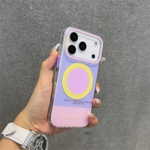 For iPhone 17 Pro Max 17Air <b>Candy</b> Color Shockproof IMD Contrast Color Case Transparent Tpu Wireless Charging Cover - Product Image 4