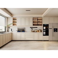 Ensemble d'armoires de cuisine suspendues modulaires en contreplaqué style Shaker moderne, avec accessoires de robinetterie en granit et acier inoxydable, placards entièrement en bois pour usage domestique