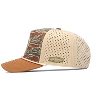 Casquette de golf de luxe personnalisée à visière incurvée, 5 panneaux, respirante, imperméable, séchage rapide, chapeau de sport, logo imprimé, casquette de baseball perforée avec cordon