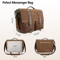 Sac bandoulière imperméable en toile cirée pour homme, sacoche d'ordinateur portable, mallette d'affaires, sac messager modèle LH060