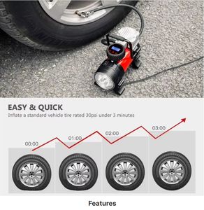 <span class=keywords><strong>Compresor</strong></span> de Aire <span class=keywords><strong>para</strong></span> Auto con Presión de Neumáticos Preestablecida y Función de Parada Automática, Inflador de Neumáticos de Rueda de Auto, Bomba de 12V Digital - Product Image 6