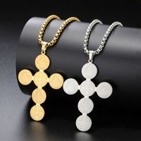 Collier Croix Saint Benoît Myshape, Symbole Chrétien Catholique, Talisman de Protection, Bijoux en Acier Inoxydable