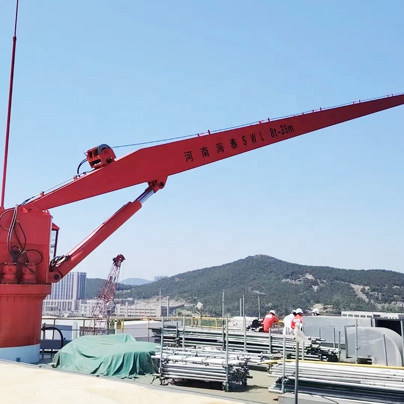 20 Tone Marin Floating Straight Stiff Deck Crane 20m Lifting Ship Carriage Crane