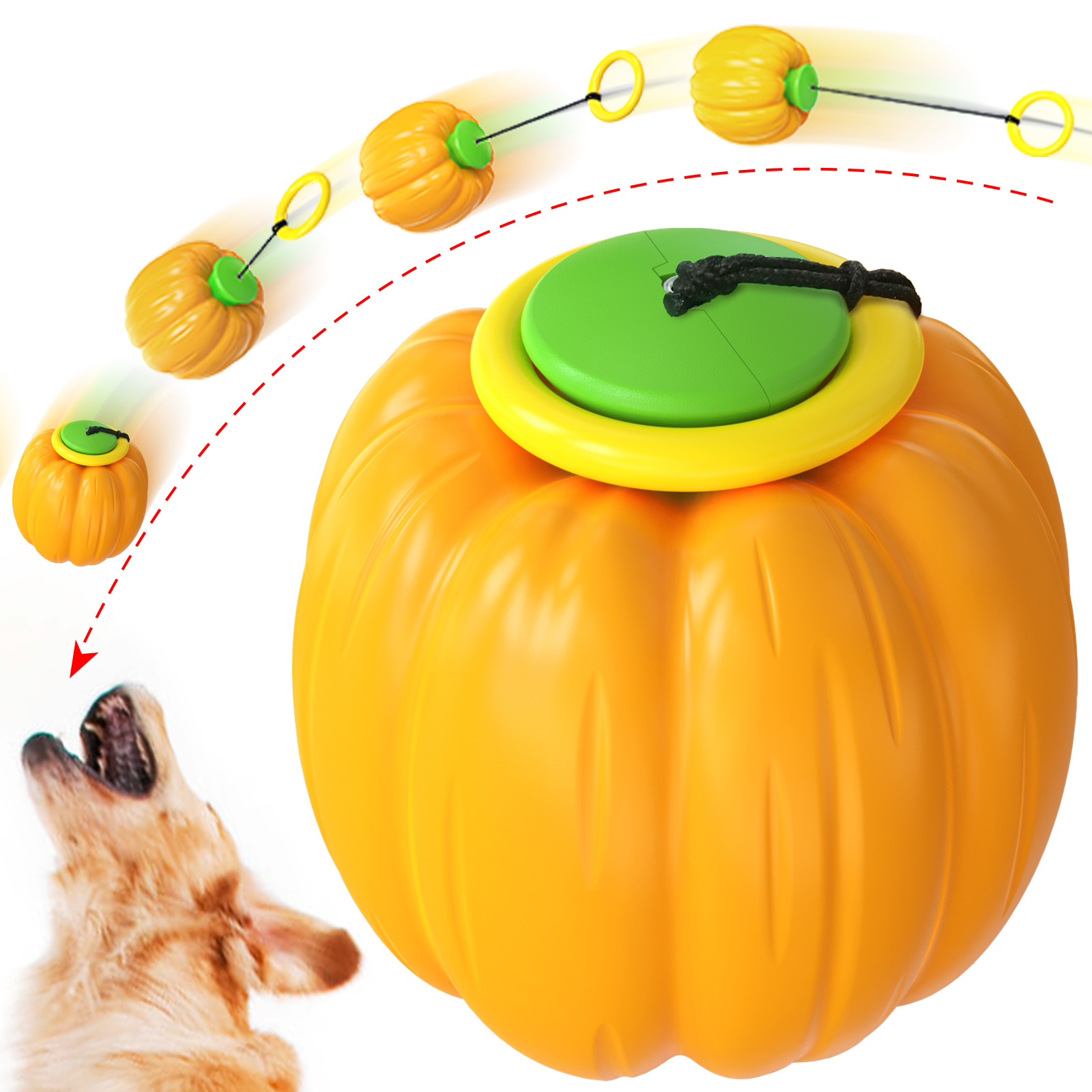 Pumpkin Ball Elastic Throw Fun