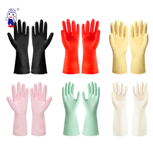 Guantes personalizados impermeables para lavar platos, guantes de goma para mujer, Natural látex, limpieza de cocina, guantes amarillos de látex para el hogar - Product Image 1