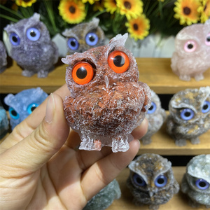 도매 수지 공예 수지 조각 동물 작은 올빼미 입상 수지 올빼미 방 장식 - Product Image 3