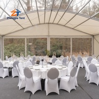 Tente Arcum Transparente Commerciale avec Structure en Aluminium et Couverture en PVC Transparente, Imperméable, Ignifuge, Toutes Saisons, pour Fêtes en Plein Air, Mariages, Événements Commerciaux