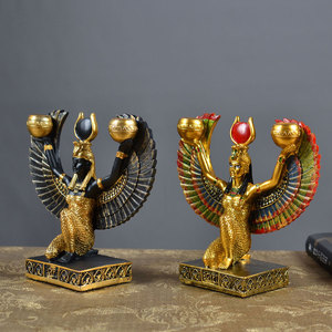 Statua della Dea Egizia Iside Souvenir Portacandele Regina Decorazione Creativa Figurine da Scrivania per Soggiorno X3687 - Product Image 1