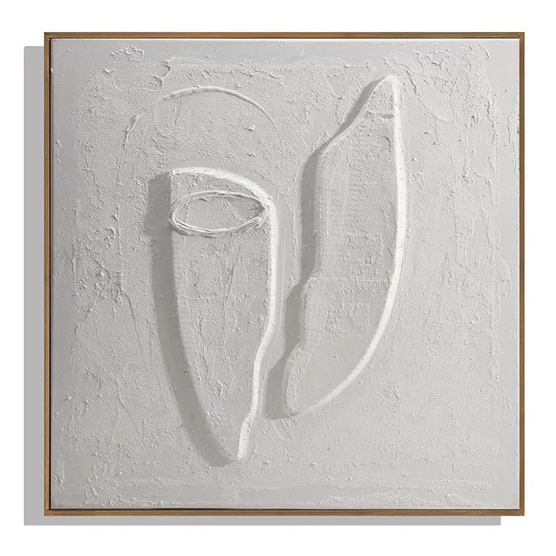 EAGLEGIFTS 3D astratto strutturato tela gesso pasta di carta dipinti Wall Art pittura Texture minimalista con cornice