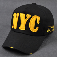 새로운 천공 패션 스포츠 키즈 야구 모자 NYC 편지 자수 피크 모자