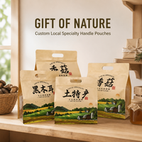 Sachet Doypack Personnalisé avec Poignée et Fermeture Éclair pour Spécialités Locales (Shiitake), Impression sur Mesure, Marque Privée OEM, Vente en Gros