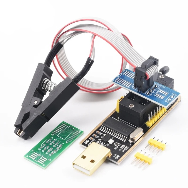 24 25 Series EEPROM Flash BIOS USB Programmer Module + SOIC8 SOP8 Test Clip for EEPROM 93CXX / 25CXX / 24CX