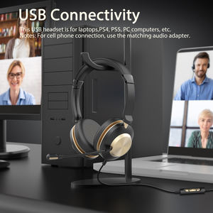 Diseño ergonómico y calidad de sonido óptima Auriculares de negocios con cable con micrófono con cancelación de ruido Respuesta del equipo y finalización de llamadas - Product Image 6