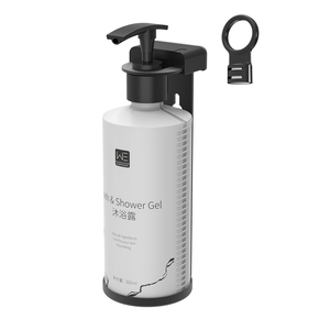 Dispenser di sapone staffa nera hotel <span class=keywords><strong>doccia</strong></span> dispenser <span class=keywords><strong>per</strong></span> bottiglie in acciaio inossidabile supporto <span class=keywords><strong>per</strong></span> <span class=keywords><strong>shampoo</strong></span> da appendere a parete - Product Image 5