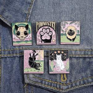 New Design Animal Tarot Custom Enamel <b>Pin</b> Pink Black Cat <b>Hat</b> <b>Pins</b> Lapel Badge - Product Image 1