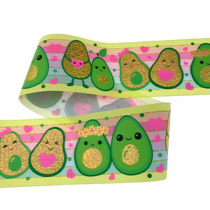 Cinta <span class=keywords><strong>de</strong></span> Grosgrain con Estampado <span class=keywords><strong>de</strong></span> Aguacate, Diseño <span class=keywords><strong>de</strong></span> Personaje <span class=keywords><strong>de</strong></span> Aguacate en Lámina Dorada <span class=keywords><strong>para</strong></span> Manualidades, Envoltura <span class=keywords><strong>de</strong></span> Regalos, Colores Pastel Surtidos - Product Image 2