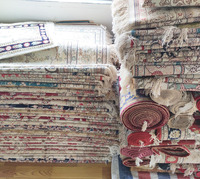 Tapis en laine noués à la main de 10x14, beige ivoire, tapis en laine, style oriental persan pour la maison, salon