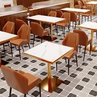 Ensemble de meubles de salle à manger en bois de luxe, modernes et écologiques pour hôtel, restaurant commercial, avec chaises et table à structure métallique en fer
