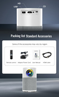 Mini projecteur LED 4K rechargeable portable avec Wi-Fi et Bluetooth, projecteur vidéo de qualité supérieure, projecteur portable Android