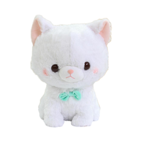 Poupée en peluche chiot rose de 8 pouces avec de grands yeux jouets en peluche courts apaisants PP coton rempli pour les filles
