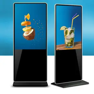 De pie 43 49 55 pulgadas Android video LCD reproductor de publicidad quiosco tótem vertical pantalla de señalización táctil digital