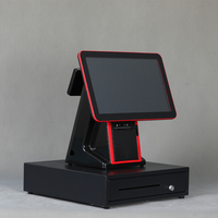 1902A Sistem Kasir Layar Sentuh Hitam Berkualitas Unggul dengan Printer 80 Terintegrasi