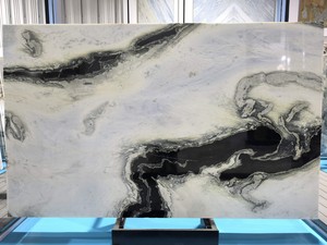 Losas de Cuarzo <span class=keywords><strong>Dalmata</strong></span> Panda Blanco Lasa Macchia Vecchia de Piedra Natural Brasileña para Proyectos - Product Image 6