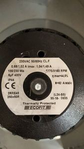 Ventilador Centrífugo de Refrigeración <span class=keywords><strong>ECOFIT</strong></span> 2RRE45 250x56R 230V 156/230W, Marca Alemana Importada - Product Image 3