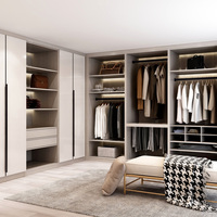 Armoire à Vêtements Haut de Gamme Dressing Systèmes Design Meubles Chambre de Luxe Personnalisée Grand Placard en Bois
