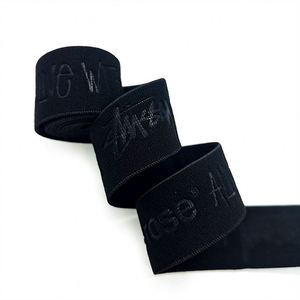 Wholesale Custom Nylon Elastic Band 2 Inch Embossed Elastic Belt Polyester Elastic <b>Webbing</b> for Wig Hats - Product Image 3
