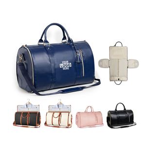 Wholesale Custom 2-in-1 Hanging <b>Suitcase</b> Cover PU Travel Bag with Shoulder Strap for Men Zipper Closure - Product Image 2