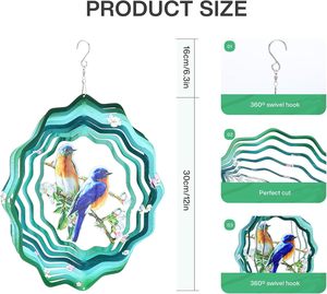 Déstockage entrepôt USA : Éoliennes 12 pouces, Décoration de jardin, Illusion holographique vent et temps, Colibri - Product Image 6
