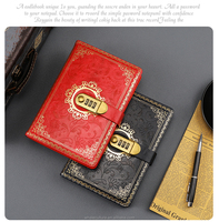 Cahier de notes en cuir personnalisé rétro avec serrure dorée A5 créatif mot de passe livre Agenda planificateur papier couverture Composition livre cadeau