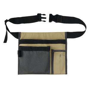 Canvas <b>Tool</b> Waist Bag 12 Oz Adjustable Strap Khaki Black 5-9 Pockets For Plumber Outdoor Use - Product Image 1