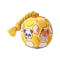 Jouet à mâcher pour chien, balle en peluche couineuse, résistant aux morsures, interactif, durable, pour l'exercice, son de carillon doux, animal de dessin animé mignon, chiot
