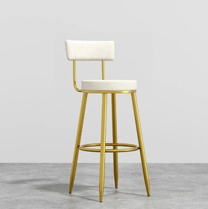 Muebles de Bar modernos nórdicos, taburete alto de desayuno de terciopelo <span class=keywords><strong>con</strong></span> reposapiés <span class=keywords><strong>para</strong></span> cocina, Bar, Pub, mostrador, cafetería, sillas de cocina baratas - Product Image 1