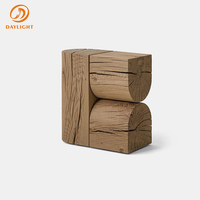 Table console carrée en bois massif moderne, base en bois de tronc d'arbre, sculpture élégante