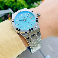 Automatische Mechanische Herrenuhr 42mm Gehäuse Automatikwerk Polierte Zeitskala und Zeiger Schlichte Drei-Zeiger-Uhr