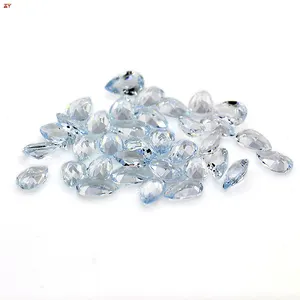 Fashion water blue transparent gemstone 3x5mm for making jewelry pear cut 100% natural beryl aquamarine blue stone